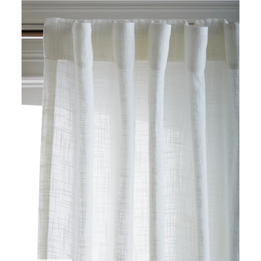 Quince 100% Cotton Sheer Curtains Set of 2 48" X 108" White NEW! Open Box $109 - Picture 2 of 8